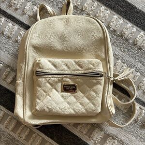 Michael Kors Cream Quilted Front Pocket Backpack